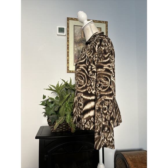 CH Chancelle Women Blouse Size 14 Collared V Neck Long Sleeve Open Front Button - Picture 4 of 10